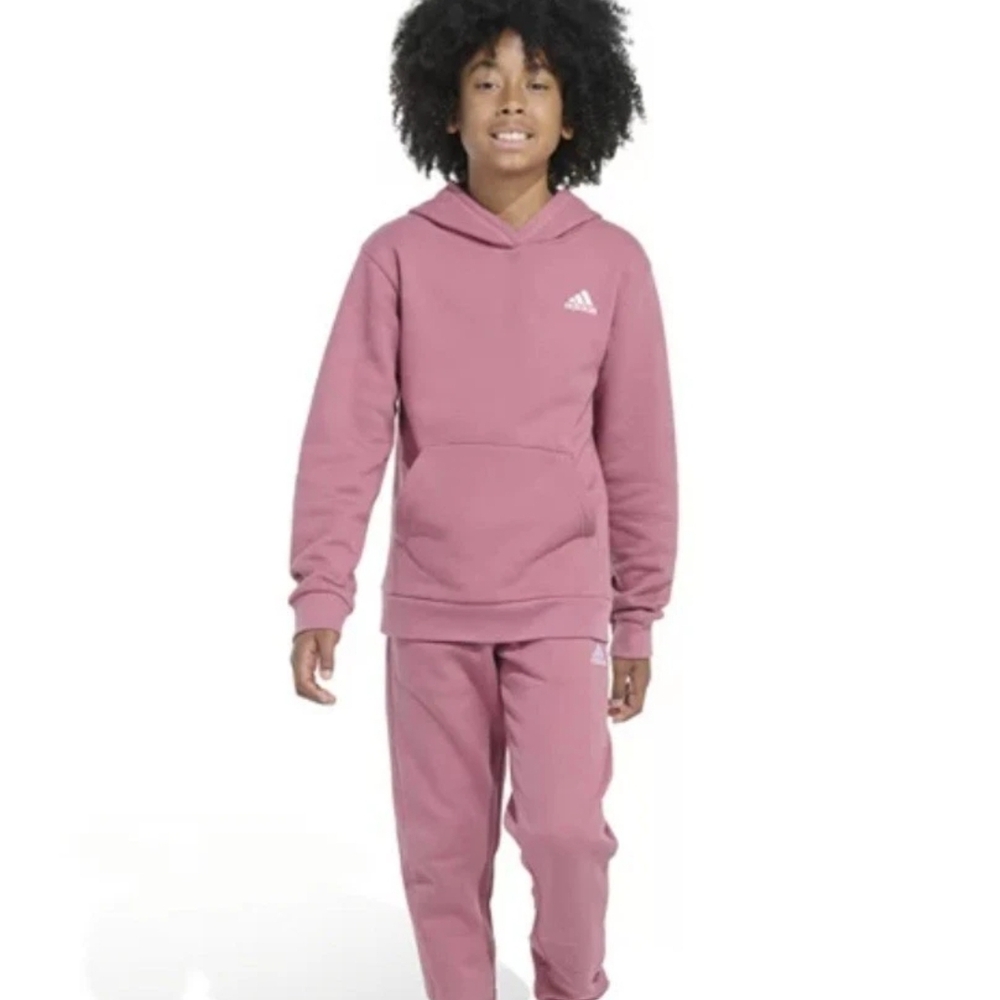 ADIDAS Boys Minimal Logo Fleece Hoodie And Jogger Pant Set Size XLarge